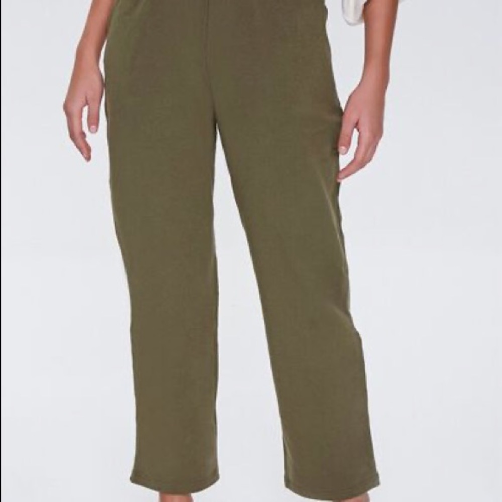 Medium green tie front boho/ y2k pants